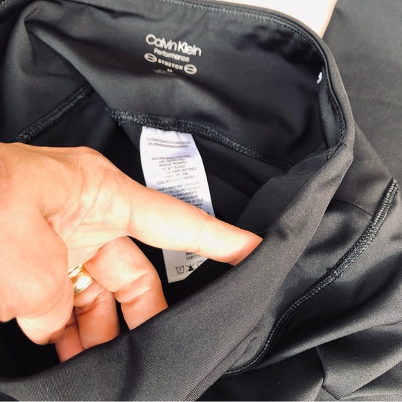 Calvin Klein Performance Stretch Waist Band With Inside Pocket Black Leggings M - Picture 4 of 13